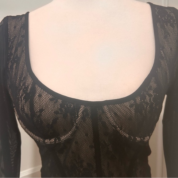 White Fox A Good Night Lace Long Sleeve Bustier Size medium aso Abby McKnight - Picture 6 of 16